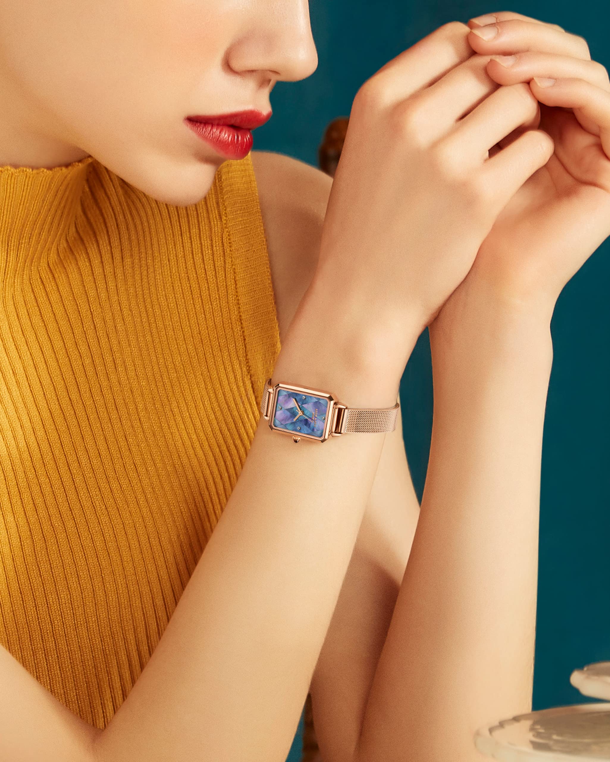 Lola Rose Cube Collection with Mini-Square Gemstones Dial
