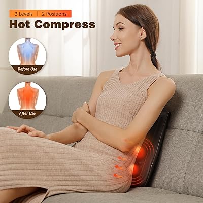 Boriwat Back Massager with Heat, Massagers for Neck and Back, 3D Kneading  Massage Pillow for Back, Neck, Shoulder, Leg Pain Relief, Gifts for Men