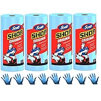 Scott Shop Towels, Strong and Absorbent Multi-Purpose Blue Disposable Towels, 55 Sheets per Roll, 4 Rolls (220 Sheets)