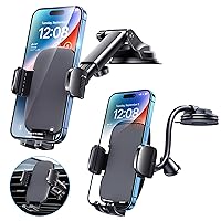 Phone Holders for Your Car [Ultra-Durable Suction] Cell Phone Car Mount for Dashboard Windshield Air Vent Automotive Car Mount & 6.2IN Long Arm Phone Holder