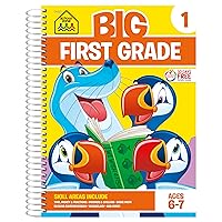 School Zone - Big First Grade Workbook - 320 Spiral Pages, Ages 6 to 7, 1st Grade, Reading, Parts of Speech, Basic Math, Word Problems, Time, Money, Fractions, and More (Big Spiral Bound Workbooks) School Zone - Big First Grade Workbook - 320 Spiral Pages, Ages 6 to 7, 1st Grade, Reading, Parts of Speech, Basic Math, Word Problems, Time, Money, Fractions, and More (Big Spiral Bound Workbooks) Spiral-bound Paperback