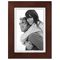 Malden 5x7 Picture Frame - Wide Real Wood Molding, Real Glass - Dark Walnut