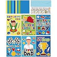 Qyeahkj 30pcs Father's Day Card Making Crafts Kits for Kids, DIY Paper Greeting Card Envelopes Handmade Craft for Daddys Day Girls Boys Home Classroom Indoor Art Game Activities Favors