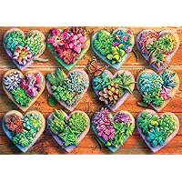 Buffalo Games - Heart Succulents - 300 Large Piece Jigsaw Puzzle for Adults Challenging Puzzle Perfect for Game Nights - Finished Size 21.25 x 15.00