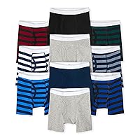 The Children's Place Boys' Cotton Boxer Briefs Underwear Variety 10-Pack