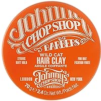 Johnny's Chop Shop Men's Ultimate Wild Cat Hair Clay-Styling Strong Hold, Molding, Matte Finish, Natural Look, Non Greasy, Reworkable 2.46 oz (Pack of 1)