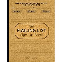 Mailing List Sign Up Book | Event Register Log Book To Collect Visitors´ Names, Emails, And Phone Numbers | Corporate Email List | Business Email Address List | Large Size