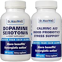 Serotonin and Dopamine Supplements + Calming, Mood & Stress Support Supplement, Better Than Each Alone. 17 Synergistic Nutrients for Better Support