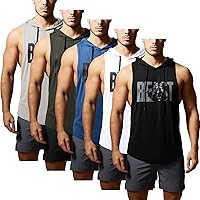 GYM REVOLUTION Men's Workout Sleeveless Shirts Muscle Hooded Tank Gym Fitness Quick Dry Sleeveless Hoodies