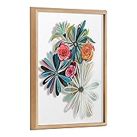 Blake Flowers on Glass 2 Whole Flowers Framed Printed Acrylic Wall Art by Jessi Raulet of Ettavee, 18x24 Natural, Decorative Tropical Floral Wall Décor