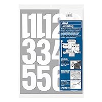 Chartpak Self-Adhesive Vinyl Numbers, 4 Inches High, White, 23 per Pack (01196)