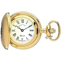 Classic Pendant Fob Watch Full Hunter Milled Gold Finish - Roman Numerals