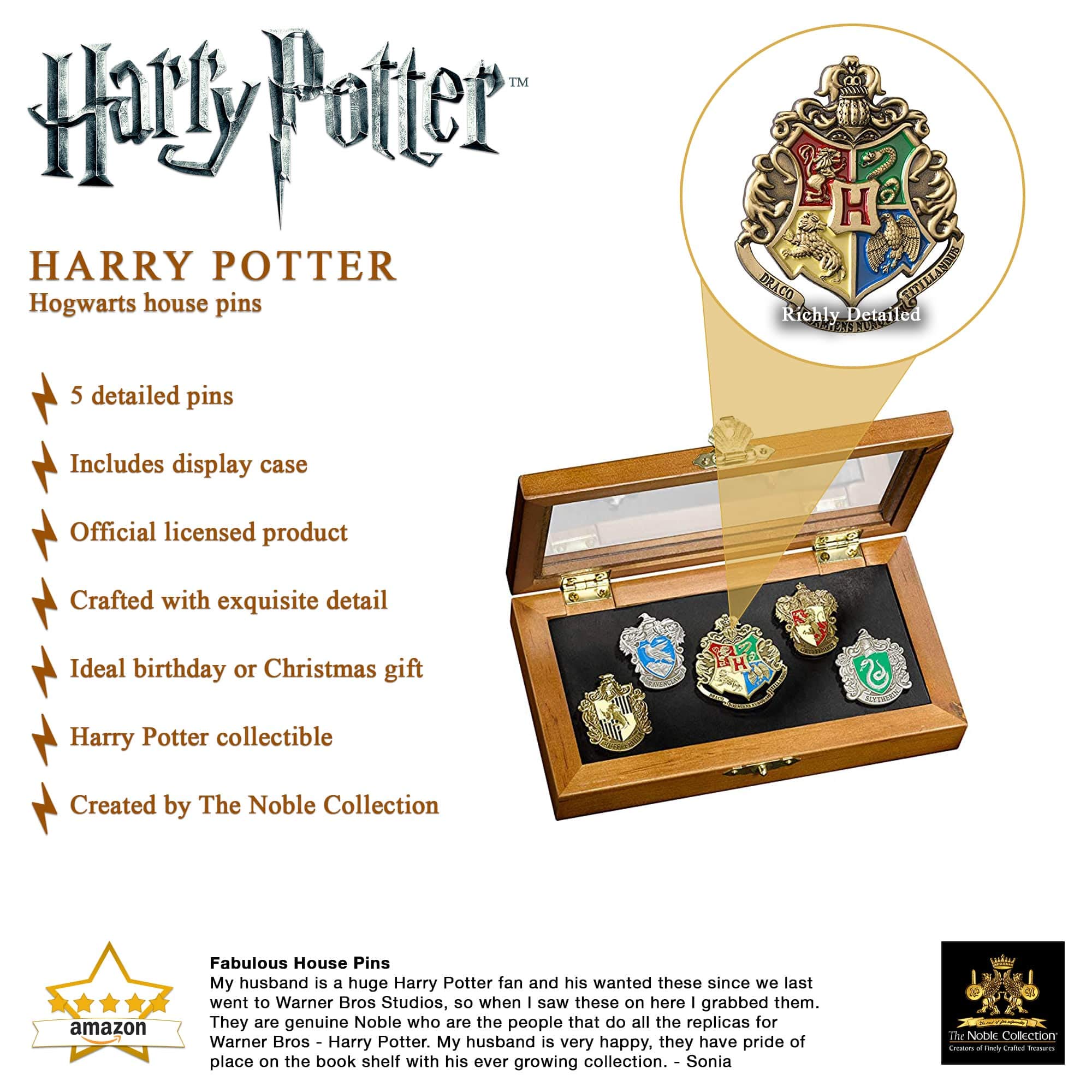 hogwarts house pins noble collection