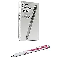 Pentel EnerGel Pearl Deluxe RTX Liquid Gel Pen, 0.5mm, Fine Line, Needle Tip, Black Ink, Box of 12 (BLN75PWP-A)