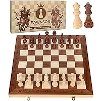 Wooden Chess Set for Kids and Adults – 17 in Staunton Chess Set - Large Folding Chess Board Game Sets - Storage for Pieces | Wood Pawns - Unique E-Book for Beginner - 2 Extra Queens