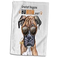 3dRose A Mothers Day Boxer Dog in Animal Print Accessories for Mom - Towels (twl-379193)
