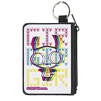 Nickelodeon Zipper Coin Purse Portable Mini Change Wallet, Invader Zim GIR Pose and Face Typography White Multi Color, Canvas
