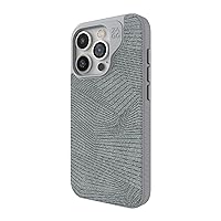ZAGG London Snap iPhone 15 Pro Case - Protective Cell Phone Case, Drop Protection (13ft/4m), Durable Graphene, MagSafe Phone Case, Slim and Lightweight, Gray Geo