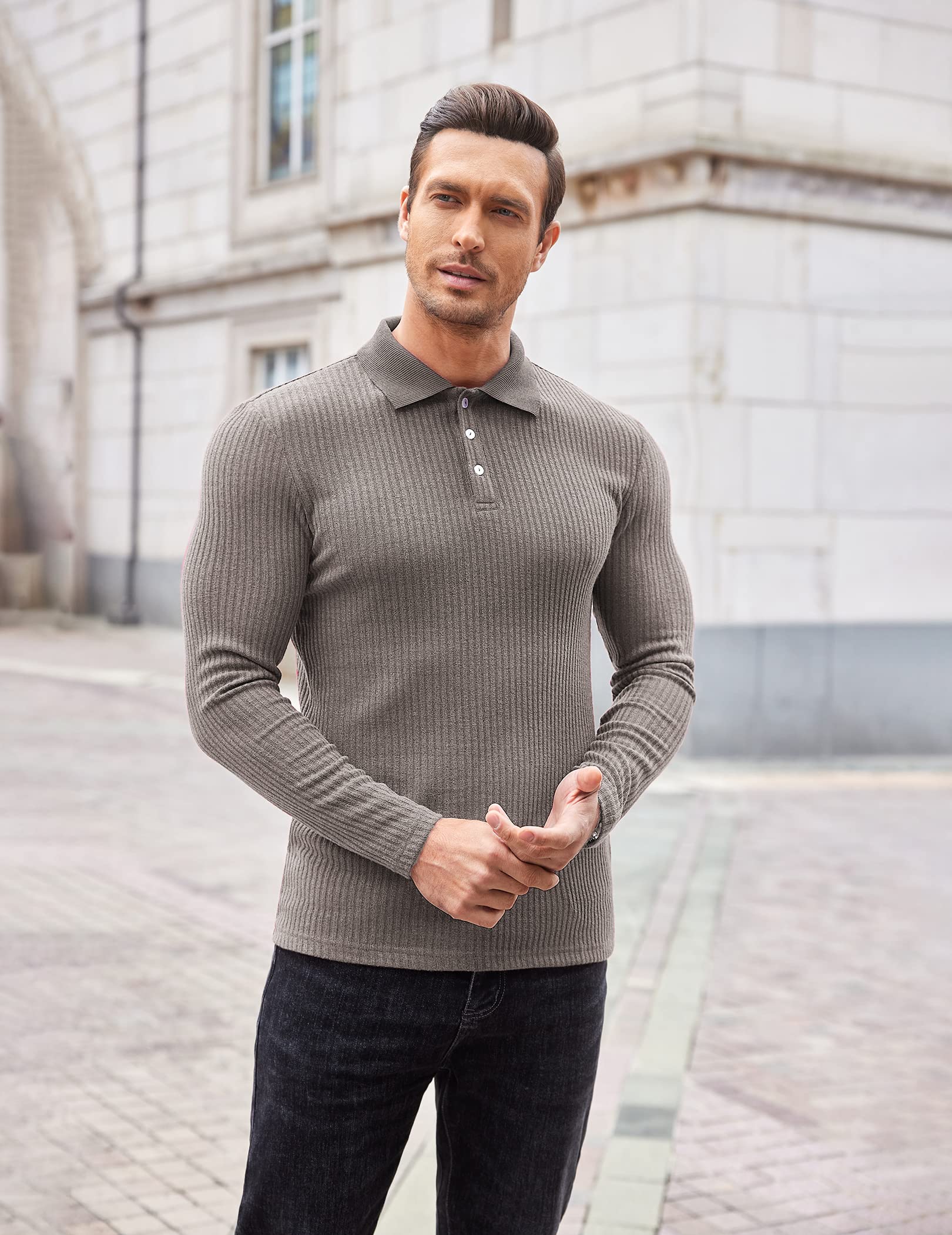 Mua COOFANDY Men's Stretch Muscle Tshirts Long Sleeve Knit Tees Casual Slim  Fit Polo Shirts trên Amazon Mỹ chính hãng 2023 Giaonhan247