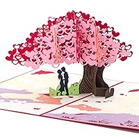 Ribbli Heart Tree Pop Up Card for All Occasion, Anniversary Card, Valentines Day Card, Wedding Card, Romantic Gift, Birthday Card for Wife Husband Couple, 7.9