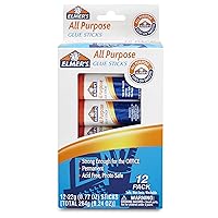 Elmer's 12-Count All-Purpose Glue Sticks, 22 Grams, Clear, Washable & Non-Toxic, Ideal for Household, Classroom & Craft Use