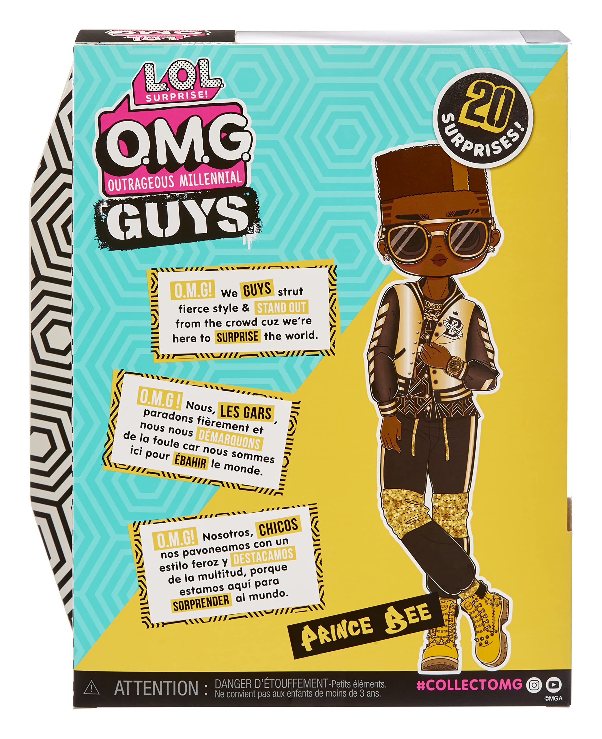 LOL Surprise OMG House of Surprises Series 2 Prince Bee Guys Fashion Doll with 20 Surprises Including Accessories in Stylish Outfit, Holiday Toy Great Gift for Kids Girls Boys Ages 4 5 6+ Years Old