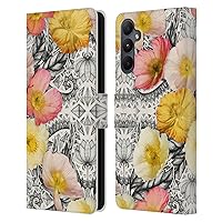 Head Case Designs Officially Licensed Micklyn Le Feuvre Collage of Flowers and Pattern Florals 2 Leather Book Wallet Case Cover Compatible with Samsung Galaxy A05s