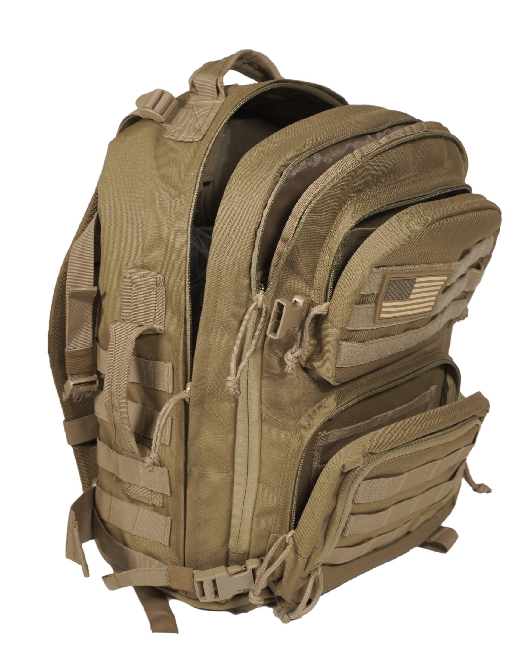 Rockland Military Tactical Laptop Backpack, Tan, Large