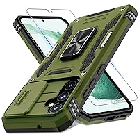 for Samsung Galaxy A54 5G Case with Slide Camera Cover+Screen Protector,[Rotated Kickstand] Military Grade Shockproof Protective Cover-Olive Green