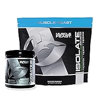 Muscle Feast Creatine + Isolate Big Bundle: 1 Creatine Powder (Unflavored, 300g) + 1 Whey Protein Isolate (Unflavored, 5lb) | Premium Supplements, Vegetarian, Gluten Free