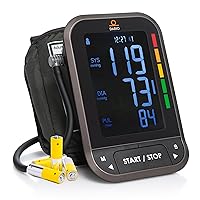 Dario Blood Pressure Monitor for Home Use Gen2 Automatic Machine, LCD Backlit Display, Large Adjustable Arm Cuff (8.75-16.5in) Smart Bluetooth App & Carry Case