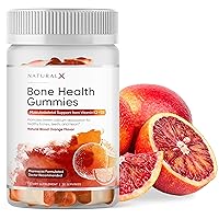 Bone Health Gummies – D3 + K2 Vegan Vitamin Supplement – Non-GMO, Calcium Absorption, Healthy Bones and Teeth, Immune System Support, Heart Health – Natural Blood Orange Flavor