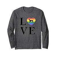 Love Dog Ibizan Hound Heart Rainbow Pride Flag Long Sleeve T-Shirt