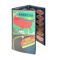 Press Penny Collector Tri-Fold Album - Holds 48 Souvenir Pressed Pennies - Vegan Leather - Every Book Ordered Comes with a Mystery Penny as a Gift (Great American Penny Adventure)