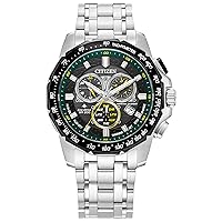 Citizen Men's Eco-Drive Promaster Land MX Sport Racer Chronograph Watch in Stainless Steel , Black Dial (Model: BL5578-51E)