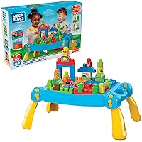 Mega Bloks Discover 'n Build Activity Table Blocks for Toddlers 1-3 with 44 Pieces