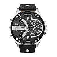 Diesel Mr. Daddy 2.0 Men's Watch with Oversized Chronograph Watch Dial and Stainless Steel, Silicone or Leather Band