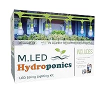 Miracle LED Hydroponics LED Indoor Grow Light Kit - Includes 4 Multi-Plant Blue Spectrum 150W Replacement Grow Light Bulbs & 1 4-Socket Corded Fixture with SproutMatic Timer (2-Pack)