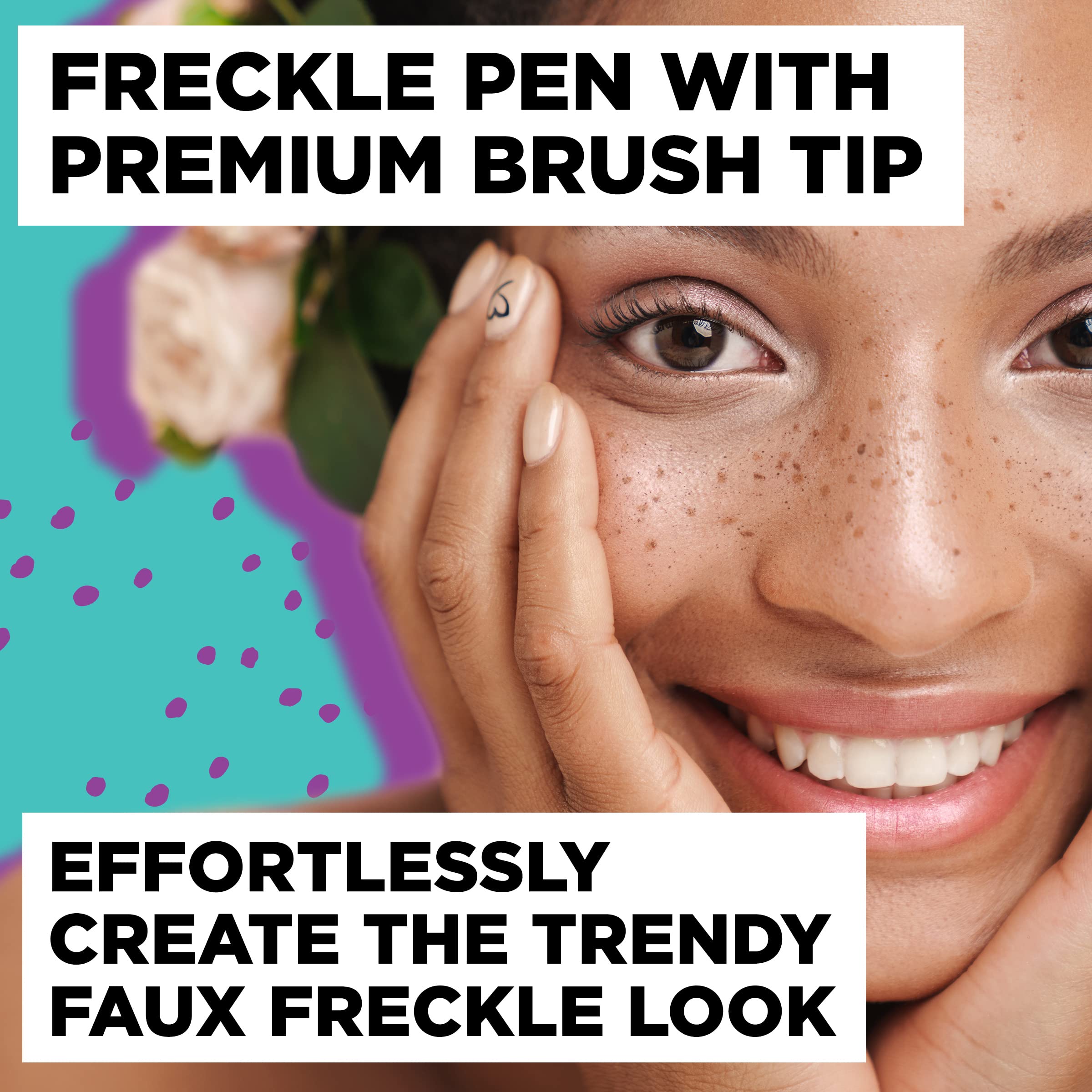 BodyMark Freckle Pen, Soft Brush Tip, 1 Count Pen in Dark Brown Freckle, Cosmetic Quality Freckle Pen for Skin