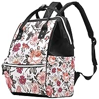 Vintage Chamomile Rose Petunia Wildflowers Diaper Bag Travel Mom Bags Nappy Backpack Large Capacity for Baby Care