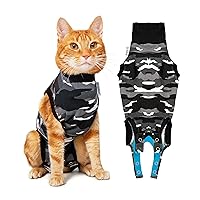 Suitical Recovery Suit for Cats | Spay and Neutering Cat Surgery Recovery Suit for Male or Female | Soft Fabric for Skin Conditions | XS | Neck to Tail 15.7” - 17.7