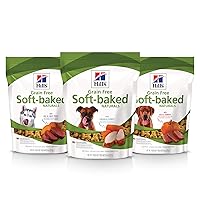 Hill’s Grain Free Soft-baked Naturals Dog Treats Bundle, (3) 8 oz. bags with flavors (1) Beef & Sweet Potato, (1) Chicken & Carrots, (1) Duck & Pumpkin dog treats