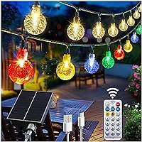 100 LED 56FT Solar String Lights, Solar Lights for Outside 11 Lighting Modes(Warm White/Multicolor), Solar Lights Outdoor Waterproof for Balcony Canopy Deck Porch Garden Yard Patio Decor