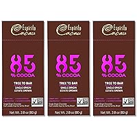 Espirito Cacao Single Origin Fine Chocolate 85% Dark Chocolate Bar Non-GMO, Vegan, Tree To Bar Chocolate 2.8 Ounce (Pack of 3)
