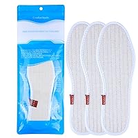 Cotton and Linen Breathable Insoles 3 Pairs Summer Terry Insoles Cotton Barefoot Shoe Inserts