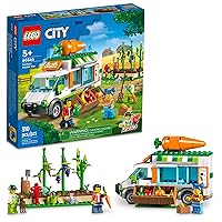 LEGO City Farmers Market Van 60345 Building Set; Fun Mobile Farm Shop Playset for Kids Aged 5+ with 3 Minifigures (310 Pieces)