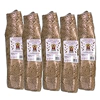 Original Beef Cheek Rolls | Super Thick | All Natural Rawhide Alternative No Hide Premium Dog Chew Sticks | Peanut Butter | Large 10-12 Inch (5 Pack)