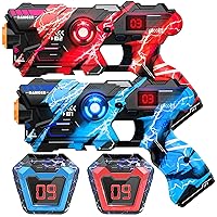 Laser Tag Guns Set of 2 with Digital LED Score Display Vest Multi-Functional Laser Tag Fun Indoor&Outdoor Toys for Kids Ages 8 9 10 11 12+ Years Old Boys Girls Teens Adults Birthday Gift