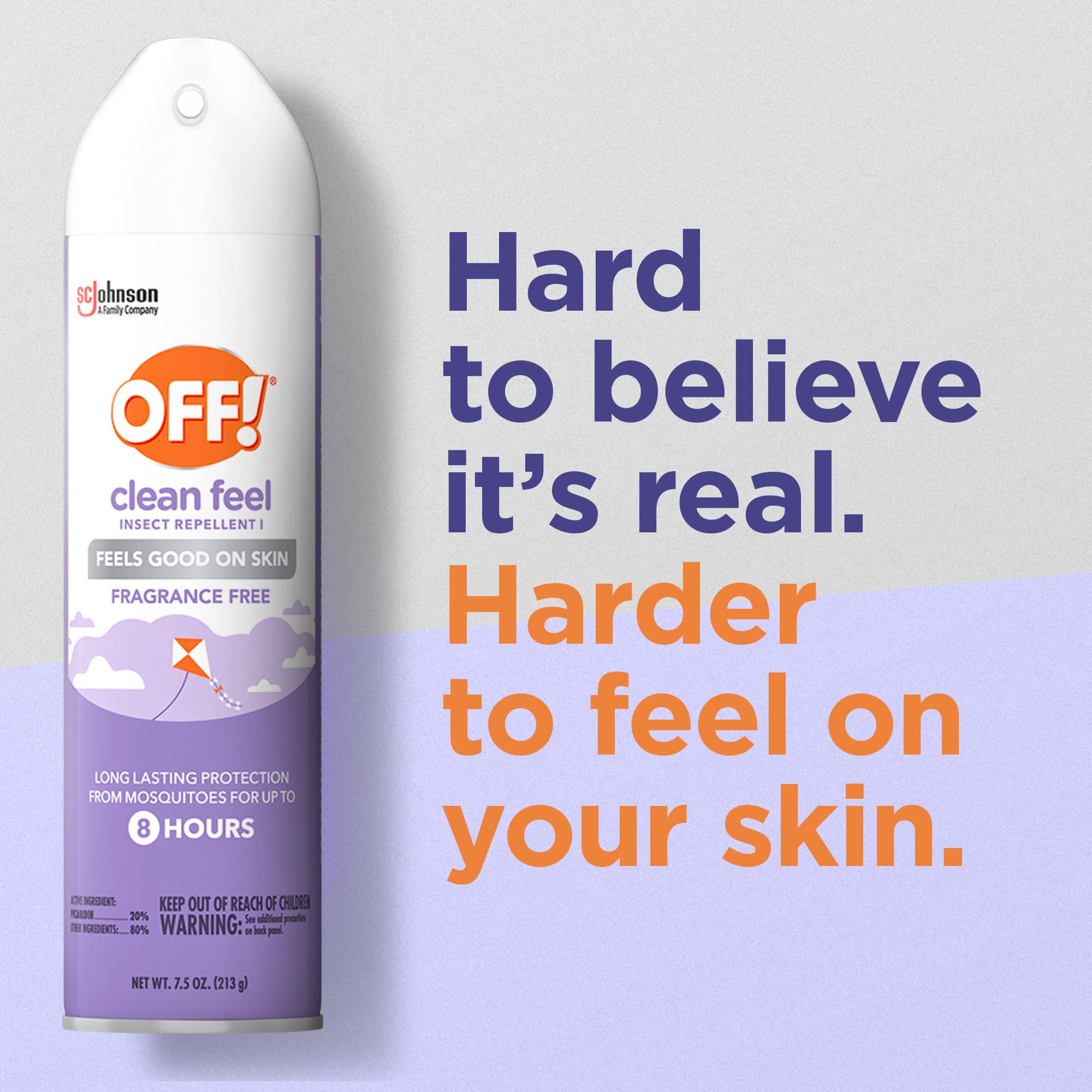 Off! Clean Feel Picaridin Mosquito Repellent Aerosol Long-Lasting Off! Bug Spray Protection for Everyday Use 7.5 Oz