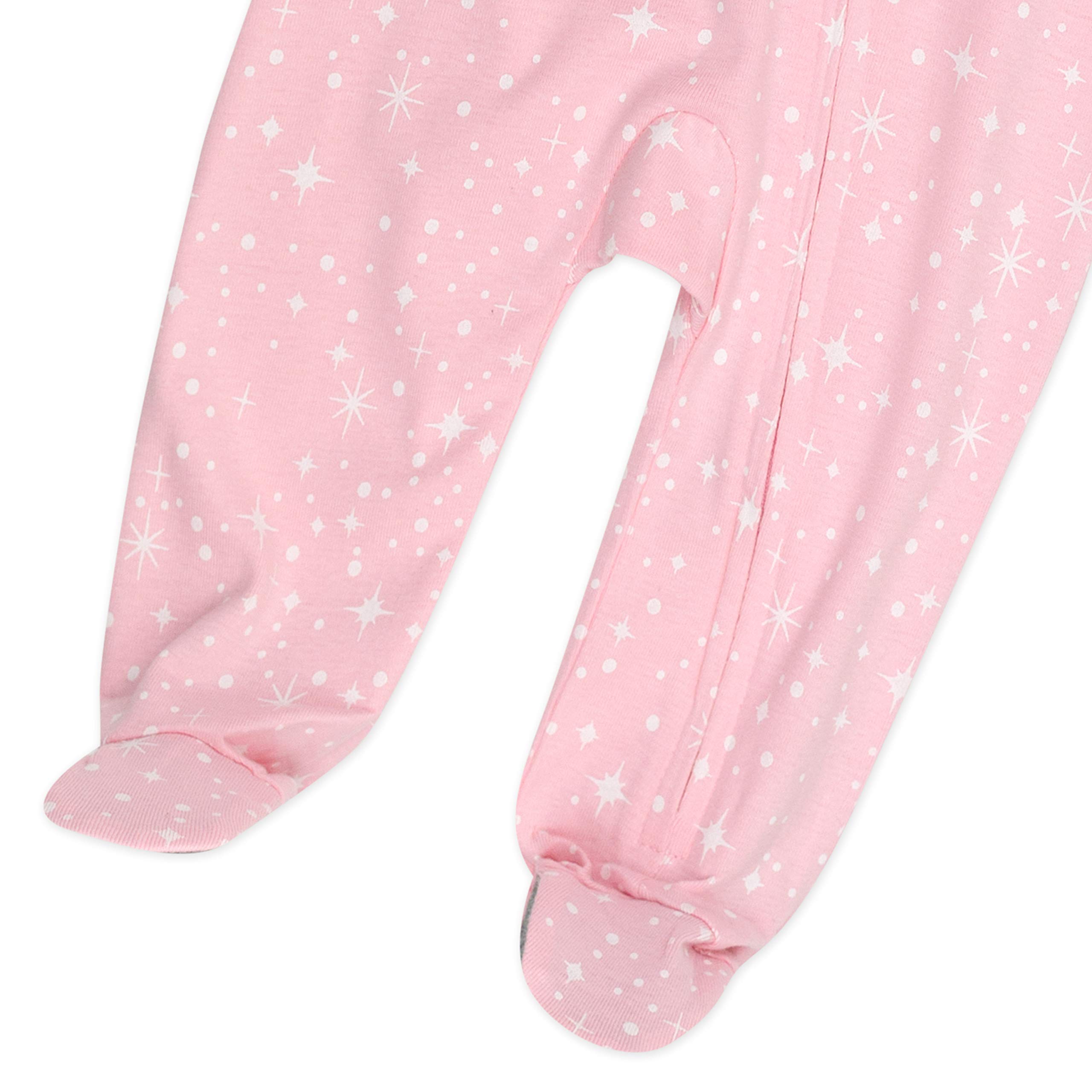 HonestBaby Sleep and Play Footed Pajamas One-Piece Sleeper Jumpsuit Zip-Front Pjs 100% Organic Cotton for Baby Girls